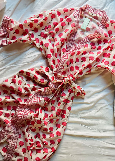 Women's Long Dressing Gown Genda Pink